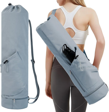 Yoga Mat Bag with Water Bottle Pocket & Wet Pocket for Women