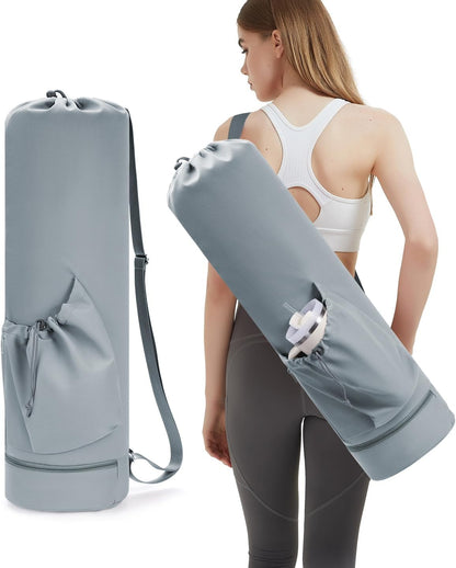 Yoga Mat Bag with Water Bottle Pocket & Wet Pocket for Women