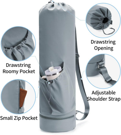 Yoga Mat Bag with Water Bottle Pocket & Wet Pocket for Women