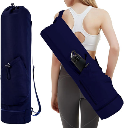 Yoga Mat Bag with Water Bottle Pocket & Wet Pocket for Women