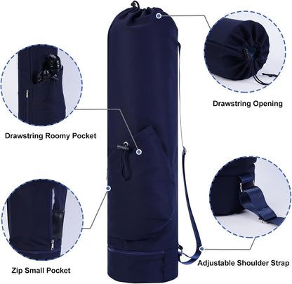 Yoga Mat Bag with Water Bottle Pocket & Wet Pocket for Women