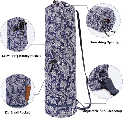 Yoga Mat Bag with Water Bottle Pocket & Wet Pocket for Women