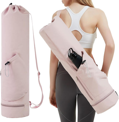 Yoga Mat Bag with Water Bottle Pocket & Wet Pocket for Women