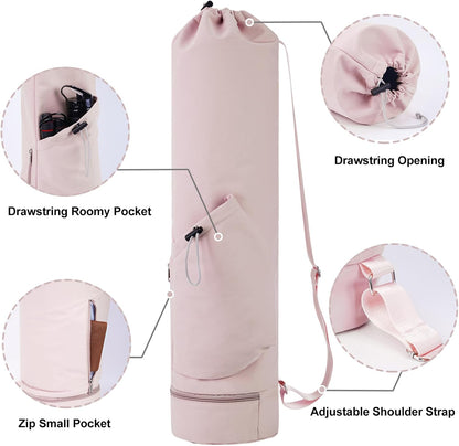 Yoga Mat Bag with Water Bottle Pocket & Wet Pocket for Women