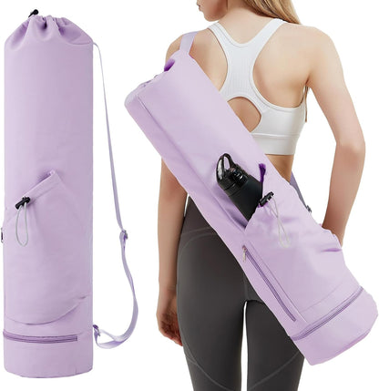 Yoga Mat Bag with Water Bottle Pocket & Wet Pocket for Women