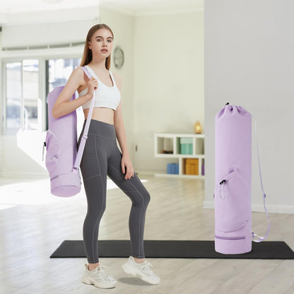 Yoga Mat Bag with Water Bottle Pocket & Wet Pocket for Women