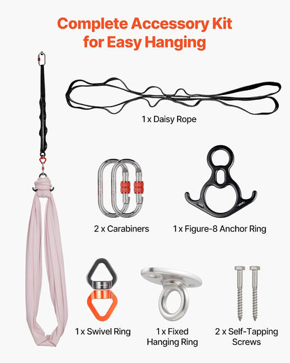 Sensory Swing, Double-Layer Fabric Sensorys Hammock, Indoor & Outdoor Sensory Swing with 360° Swivel Hanger, O-Sling, Holds up to 300lbs, Adjustable Aerial Yoga, Ceiling Swings for Kids