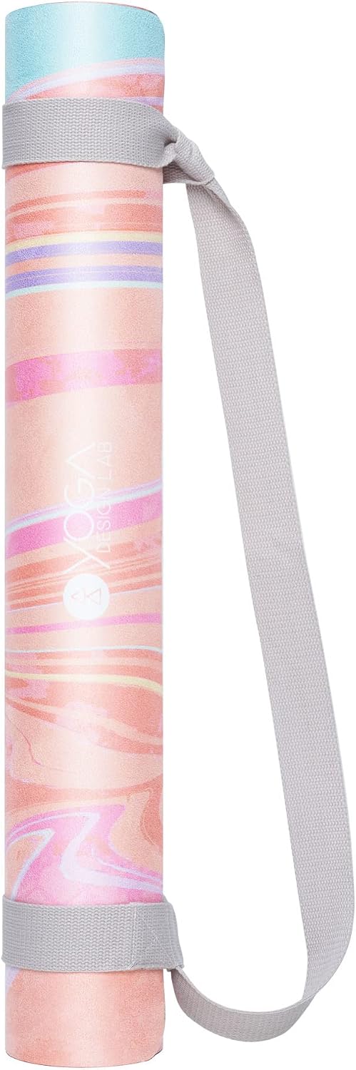 The Combo Yoga Mat | 2-in-1 Mat+Towel | Eco Luxury | Ideal for Hot Yoga, Power, Bikram, Ashtanga, Sweat | Studio Quality | Includes Carrying Strap!