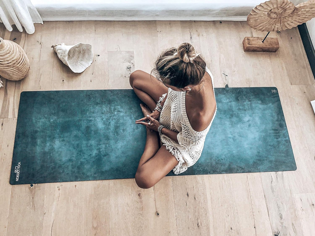 The Combo Yoga Mat | 2-in-1 Mat+Towel | Eco Luxury | Ideal for Hot Yoga, Power, Bikram, Ashtanga, Sweat | Studio Quality | Includes Carrying Strap!