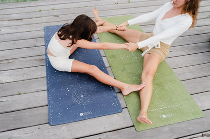 The Combo Yoga Mat | 2-in-1 Mat+Towel | Eco Luxury | Ideal for Hot Yoga, Power, Bikram, Ashtanga, Sweat | Studio Quality | Includes Carrying Strap!