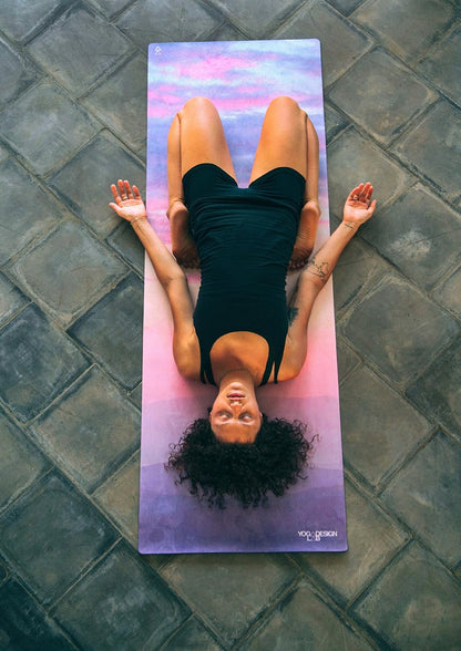 The Combo Yoga Mat | 2-in-1 Mat+Towel | Eco Luxury | Ideal for Hot Yoga, Power, Bikram, Ashtanga, Sweat | Studio Quality | Includes Carrying Strap!