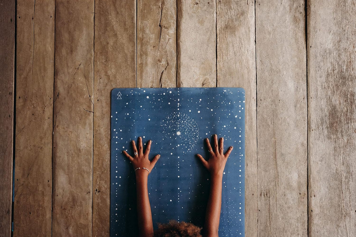 The Combo Yoga Mat | 2-in-1 Mat+Towel | Eco Luxury | Ideal for Hot Yoga, Power, Bikram, Ashtanga, Sweat | Studio Quality | Includes Carrying Strap!