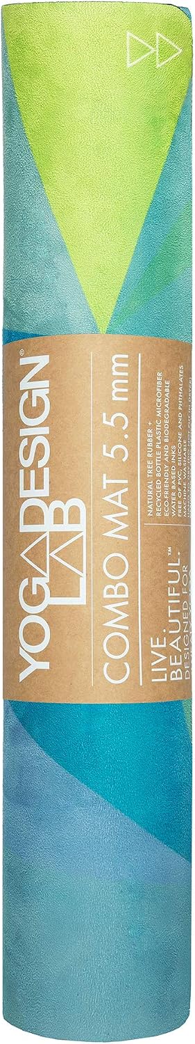 The Combo Yoga Mat | 2-in-1 Mat+Towel | Eco Luxury | Ideal for Hot Yoga, Power, Bikram, Ashtanga, Sweat | Studio Quality | Includes Carrying Strap!