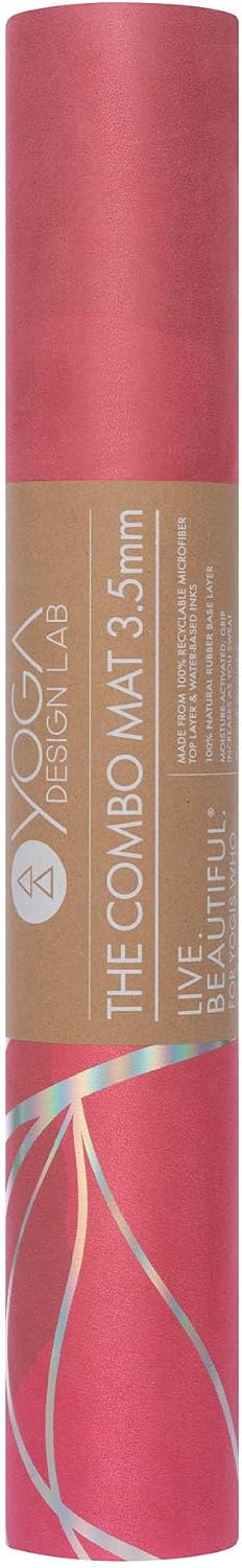 The Combo Yoga Mat | 2-in-1 Mat+Towel | Eco Luxury | Ideal for Hot Yoga, Power, Bikram, Ashtanga, Sweat | Studio Quality | Includes Carrying Strap!