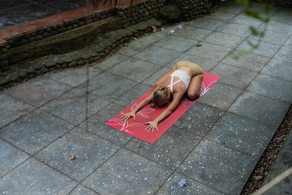 The Combo Yoga Mat | 2-in-1 Mat+Towel | Eco Luxury | Ideal for Hot Yoga, Power, Bikram, Ashtanga, Sweat | Studio Quality | Includes Carrying Strap!