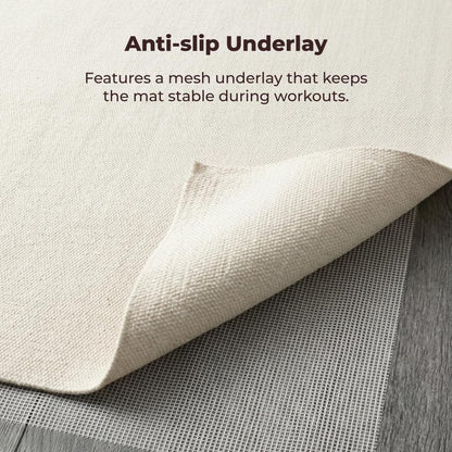 Handmade Organic Cotton Yoga Mat - Non-Toxic, Chemical-free and All Natural Cloth Yoga Mat - Exercise, Workout, & Fitness Rug - Woven Material - Absorbent & Washable - 78" x 27"