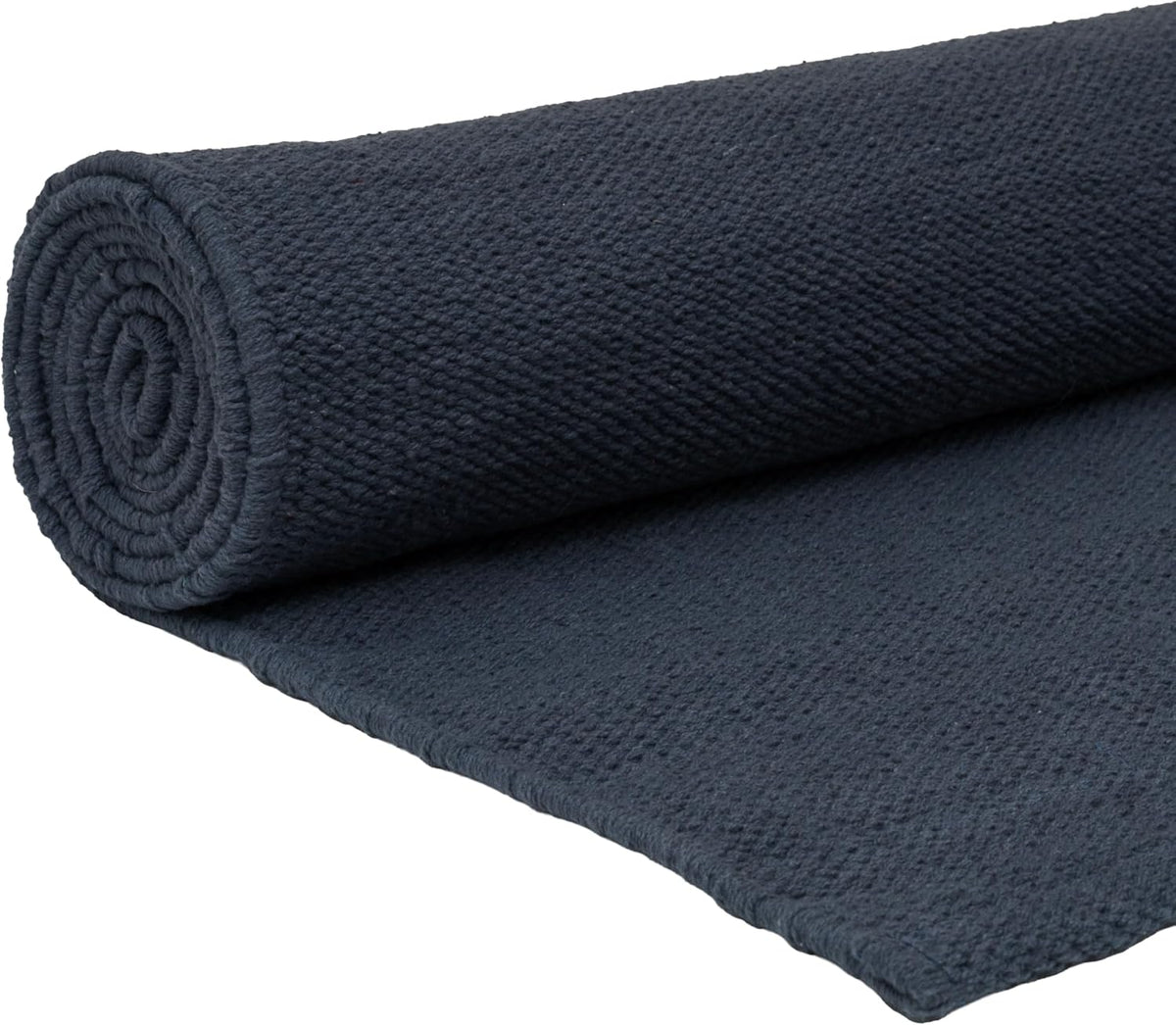 Handmade Organic Cotton Yoga Mat - Non-Toxic, Chemical-free and All Natural Cloth Yoga Mat - Exercise, Workout, & Fitness Rug - Woven Material - Absorbent & Washable - 78" x 27"