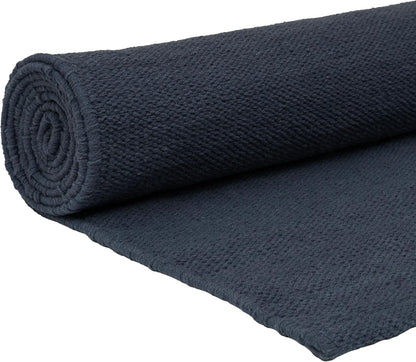 Handmade Organic Cotton Yoga Mat - Non-Toxic, Chemical-free and All Natural Cloth Yoga Mat - Exercise, Workout, & Fitness Rug - Woven Material - Absorbent & Washable - 78" x 27"