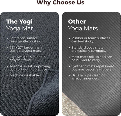 Handmade Organic Cotton Yoga Mat - Non-Toxic, Chemical-free and All Natural Cloth Yoga Mat - Exercise, Workout, & Fitness Rug - Woven Material - Absorbent & Washable - 78" x 27"