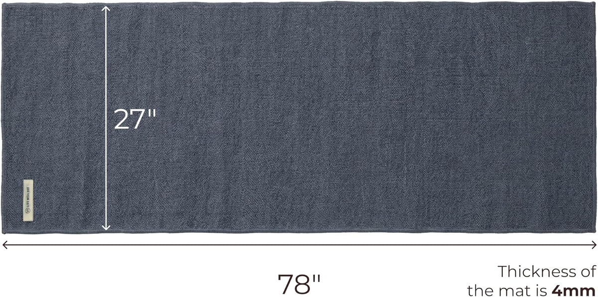 Handmade Organic Cotton Yoga Mat - Non-Toxic, Chemical-free and All Natural Cloth Yoga Mat - Exercise, Workout, & Fitness Rug - Woven Material - Absorbent & Washable - 78" x 27"