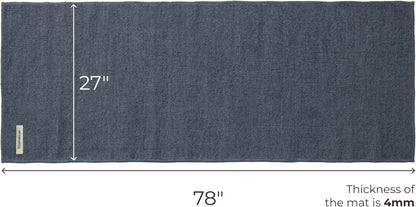 Handmade Organic Cotton Yoga Mat - Non-Toxic, Chemical-free and All Natural Cloth Yoga Mat - Exercise, Workout, & Fitness Rug - Woven Material - Absorbent & Washable - 78" x 27"