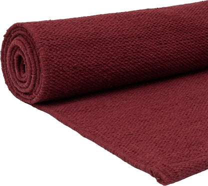 Handmade Organic Cotton Yoga Mat - Non-Toxic, Chemical-free and All Natural Cloth Yoga Mat - Exercise, Workout, & Fitness Rug - Woven Material - Absorbent & Washable - 78" x 27"