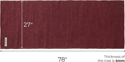 Handmade Organic Cotton Yoga Mat - Non-Toxic, Chemical-free and All Natural Cloth Yoga Mat - Exercise, Workout, & Fitness Rug - Woven Material - Absorbent & Washable - 78" x 27"