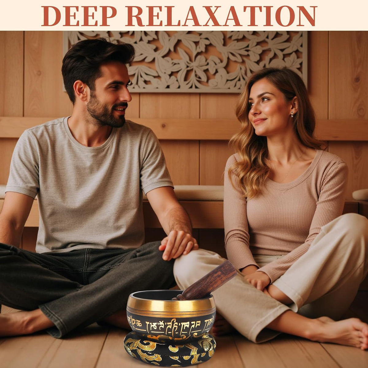 HandMade Meditation Singing Bowl: Tibetan Sound Bowl Set with Pure Tone, Sound Bath Bowl with Cushion, Mallet, Carry Bag, Spiritual Gift for Chakra Clearing, Yoga, Prayer, Relaxation (5 Inch)