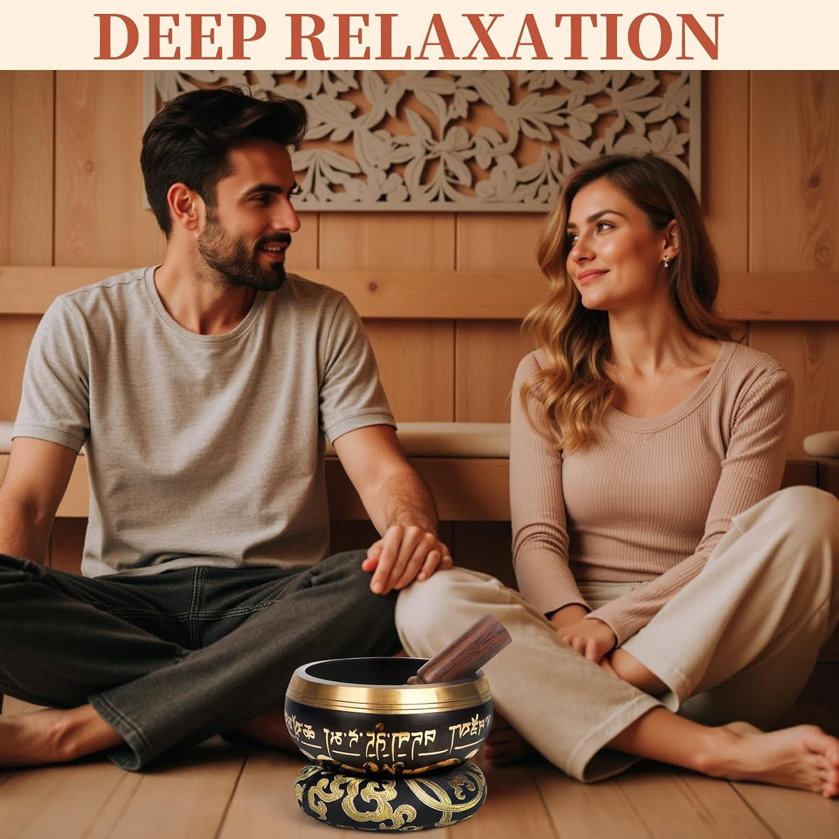 HandMade Meditation Singing Bowl: Tibetan Sound Bowl Set with Pure Tone, Sound Bath Bowl with Cushion, Mallet, Carry Bag, Spiritual Gift for Chakra Clearing, Yoga, Prayer, Relaxation (5 Inch)