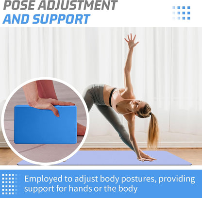 2 Pack Yoga Blocks, 3"x6"x9" Beveled Edges Non-Slip, Yoga Bricks