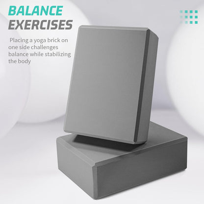 2 Pack Yoga Blocks, 3"x6"x9" Beveled Edges Non-Slip, Yoga Bricks