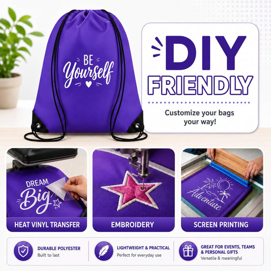 150 Pcs Drawstring Backpack Bulk Sublimation Cinch Bag 12x10