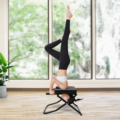 Yoga Headstand Bench Exercise Workout Fitness Training Chair Stand Equipment Black