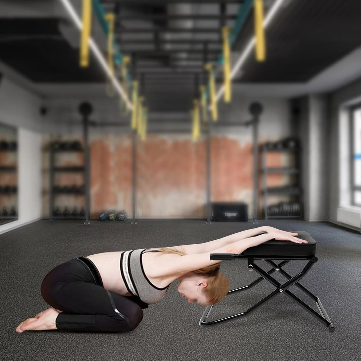Yoga Headstand Bench Exercise Workout Fitness Training Chair Stand Equipment Black