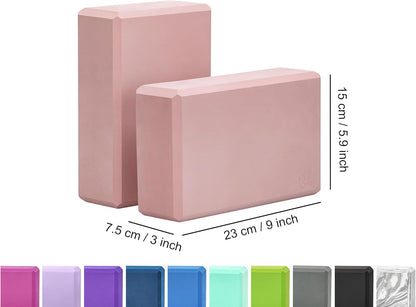 Yoga Blocks 2 pack, Gym Blocks, Exercise Workout Fitness Bricks, Pilates Stretch Handstand Non-Slip