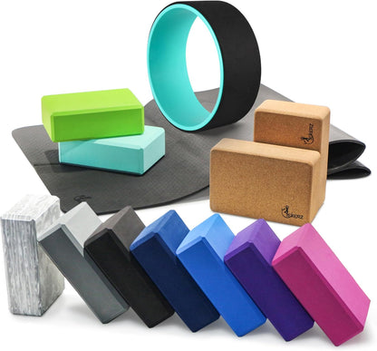 Yoga Blocks 2 pack, Gym Blocks, Exercise Workout Fitness Bricks, Pilates Stretch Handstand Non-Slip