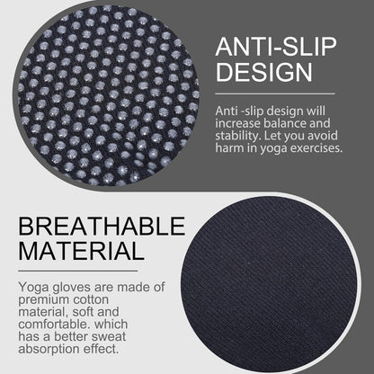 Fingerless Workout Pilates Gloves for Men and Women, Non-Slip Grip Fitness Gym Gloves Breathable Half Finger Exercise Glove for Yoga, Pilates, Cycling