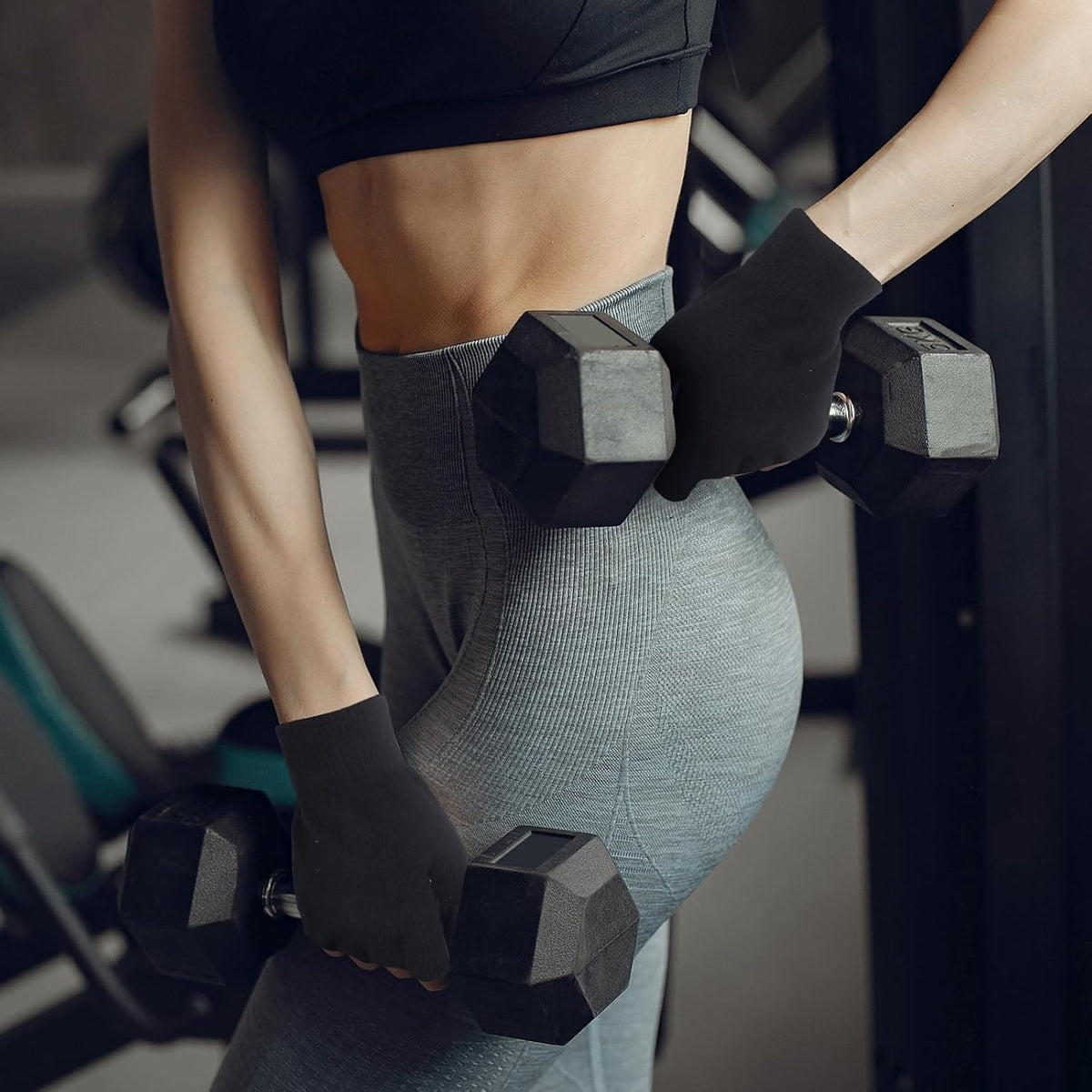 Fingerless Workout Pilates Gloves for Men and Women, Non-Slip Grip Fitness Gym Gloves Breathable Half Finger Exercise Glove for Yoga, Pilates, Cycling