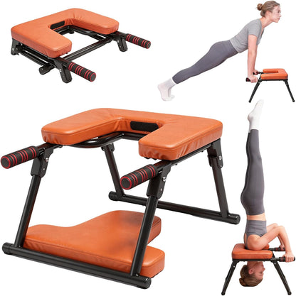 XUXQYoga Headstand Bench, Stand Yoga Chair for Balance Training, Core Strength Building, Upside Down Chair for Relaxation, Handstand Trainer Inversion Chair for Home Gym (Blue)