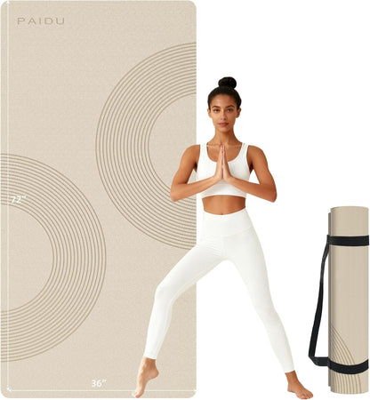 Extra Large Yoga Mat, 72"x36" 10MM Thick POE Non Slip Exercise Mat