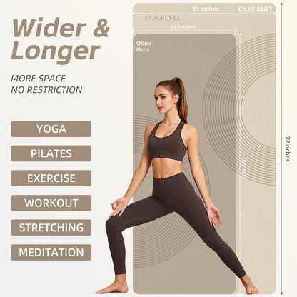 Extra Large Yoga Mat, 72"x36" 10MM Thick POE Non Slip Exercise Mat