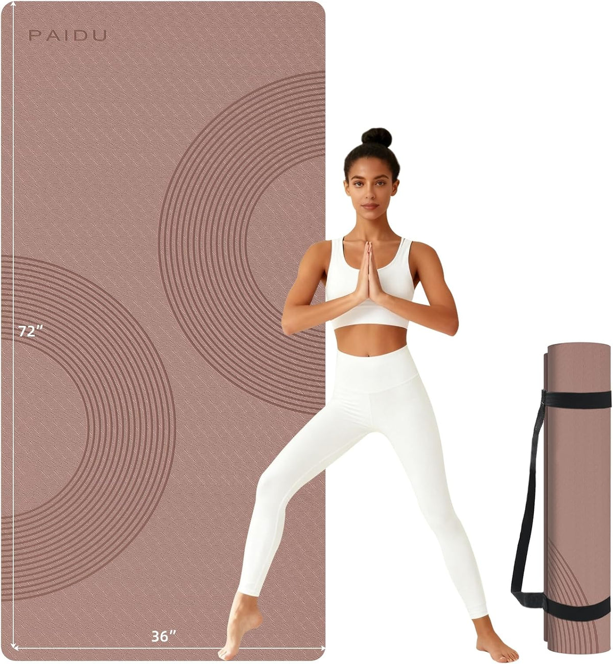 Extra Large Yoga Mat, 72"x36" 10MM Thick POE Non Slip Exercise Mat