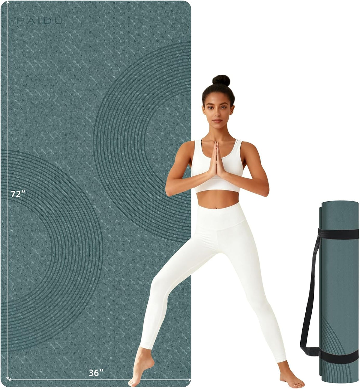 Extra Large Yoga Mat, 72"x36" 10MM Thick POE Non Slip Exercise Mat