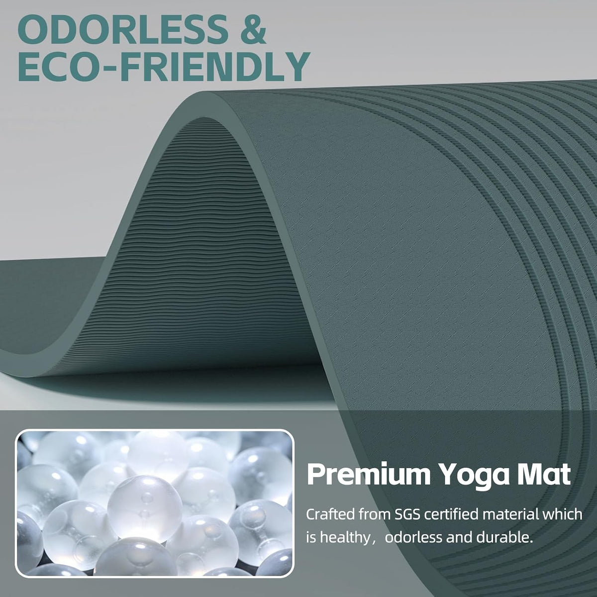 Extra Large Yoga Mat, 72"x36" 10MM Thick POE Non Slip Exercise Mat
