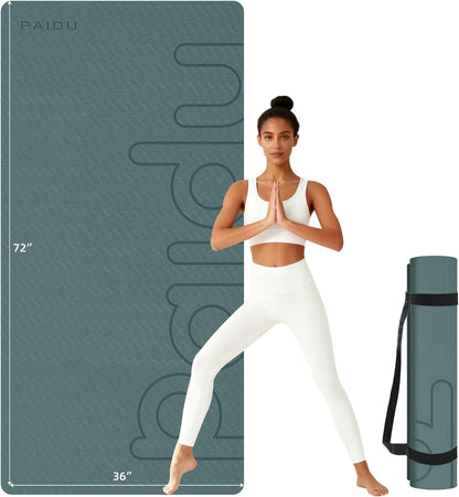 Extra Large Yoga Mat, 72"x36" 10MM Thick POE Non Slip Exercise Mat