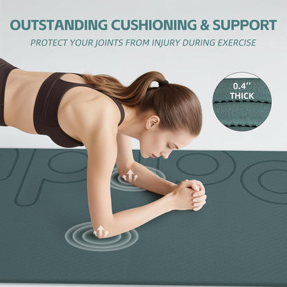 Extra Large Yoga Mat, 72"x36" 10MM Thick POE Non Slip Exercise Mat