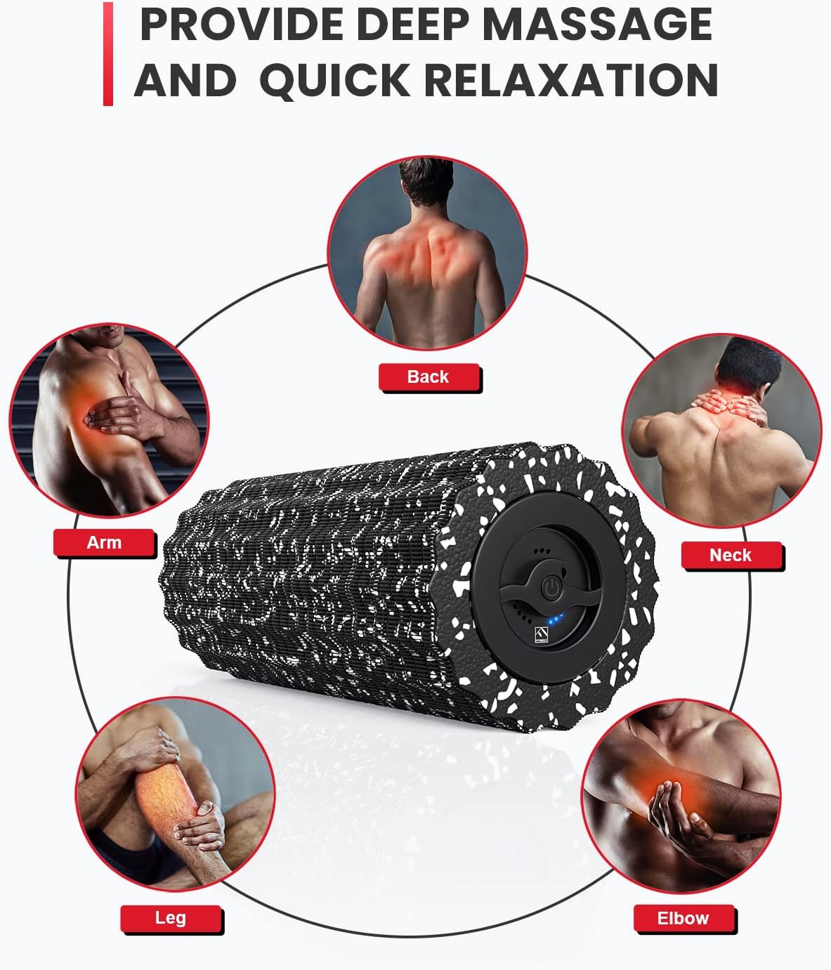 Vibrating Foam Roller for Exercise,5 Vibration Speeds,Rechargeable