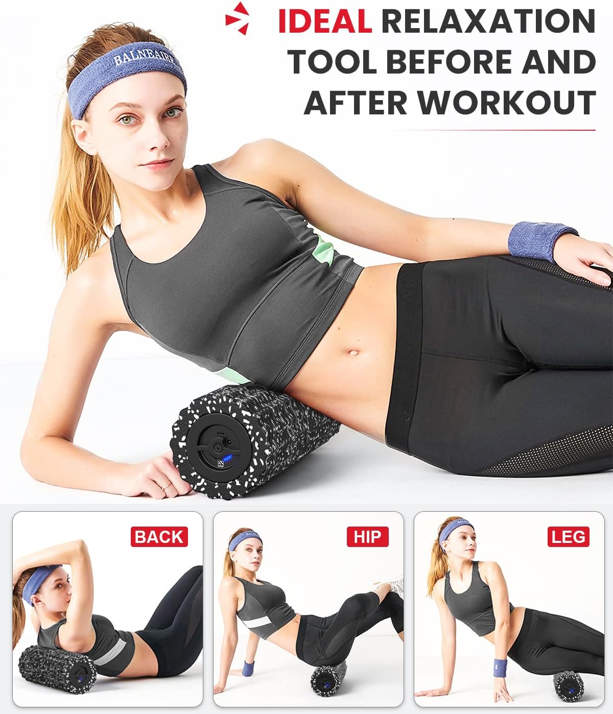 Vibrating Foam Roller for Exercise,5 Vibration Speeds,Rechargeable