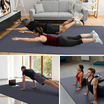 Large Exercise Mat for Home Workouts, 12x6/10x6/9x6/8x6/7x5/6x4 ft