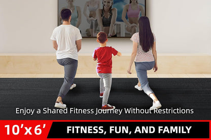Large Exercise Mat for Home Workouts, 12x6/10x6/9x6/8x6/7x5/6x4 ft
